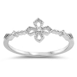 Sterling Silver Round Shaped With Clear CZ RingAnd Face Height 7mm