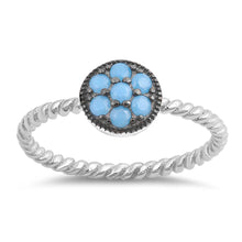 Load image into Gallery viewer, Sterling Silver With Nano Imitation Turquoise Cubic Zirconia Stone RingAnd Face Height 7mm