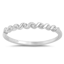 Load image into Gallery viewer, Sterling Silver Circle Shaped With CZ RingAnd Face Height 2mm