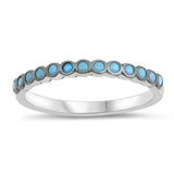 Sterling Silver Nano Imitation Turquoise Stone Ring