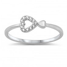 Load image into Gallery viewer, Sterling Silver Sideways Hearts CZ Ring