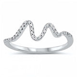 Sterling Silver Waves CZ Ring