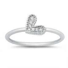 Load image into Gallery viewer, Sterling Silver Heart CZ Ring