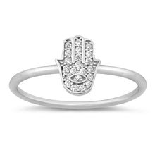 Load image into Gallery viewer, Sterling Silver Hand Of God Cubic Zirconia Ring