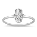 Sterling Silver Hand Of God Cubic Zirconia Ring