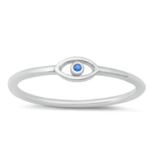 Load image into Gallery viewer, Sterling Silver Rhodium Plated Eye Blue CZ Ring