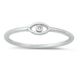 Sterling Silver Eye CZ Ring