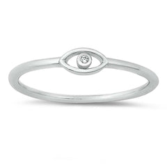 Sterling Silver Eye CZ Ring