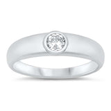 Sterling Silver Round Cubic Zirconia Ring