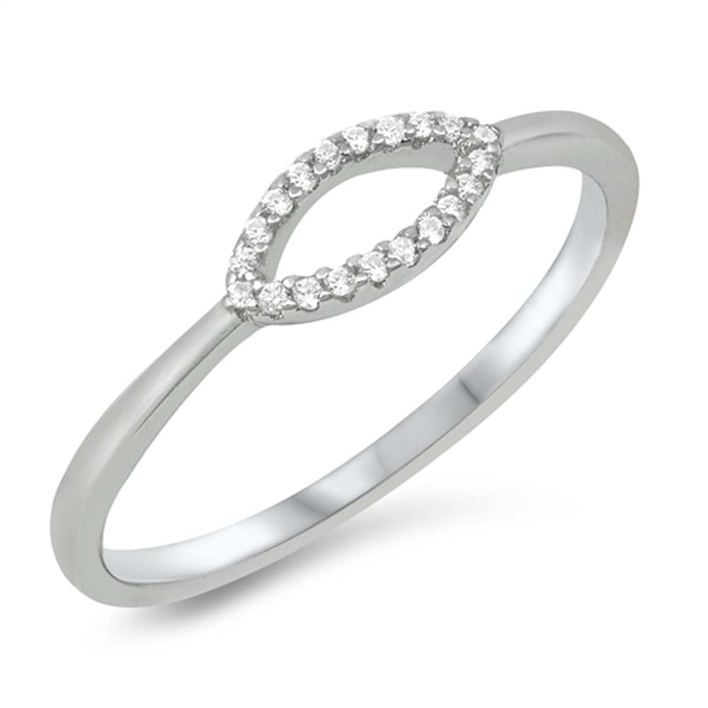 Sterling Silver Oval Cubic Zirconia Ring