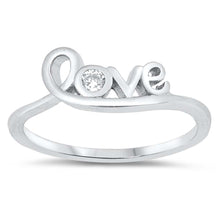 Load image into Gallery viewer, Sterling Silver Love Cubic Zirconia Ring