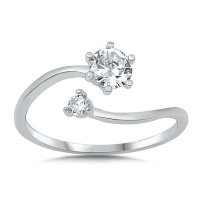 Sterling Silver Round Cubic Zirconia Ring