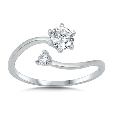 Sterling Silver Round Cubic Zirconia Ring
