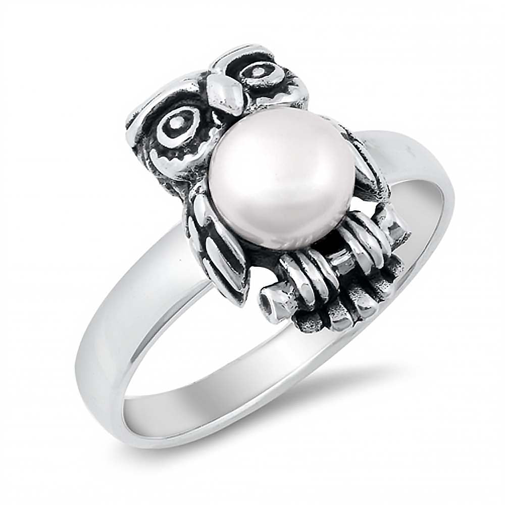 Sterling Silver Owl CZ Ring