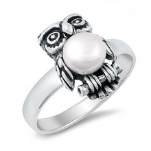 Load image into Gallery viewer, Sterling Silver Owl CZ Ring