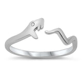Sterling Silver Snake Cubic Zirconia Ring