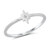 Sterling Silver Twinkle Star Cubic Zirconia Ring