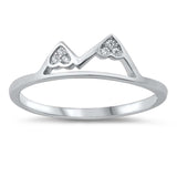 Sterling Silver Mountains Cubic Zirconia Ring
