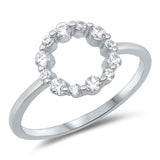 Sterling Silver Circle Cubic Zirconia Ring