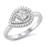 Sterling Silver Pear Cubic Zirconia Ring