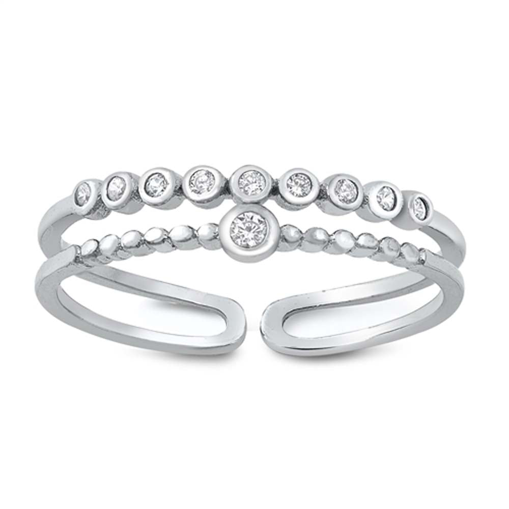 Sterling Silver Rounds Cubic Zirconia Ring