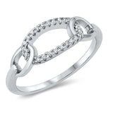 Sterling Silver Knot Shaped Cubic Zirconia Ring