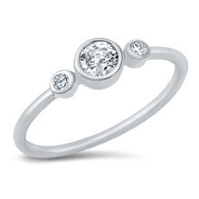 Load image into Gallery viewer, Sterling Silver Rhodium Plated Clear CZ Ring