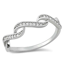 Load image into Gallery viewer, Sterling Silver Rhodium Plated Clear CZ Ring