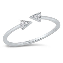 Load image into Gallery viewer, Sterling Silver Rhodium Plated Wraparound Arrow Clear CZ Ring