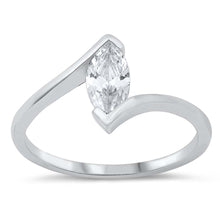 Load image into Gallery viewer, Sterling Silver Rhodium Plated Marquise Clear CZ Ring