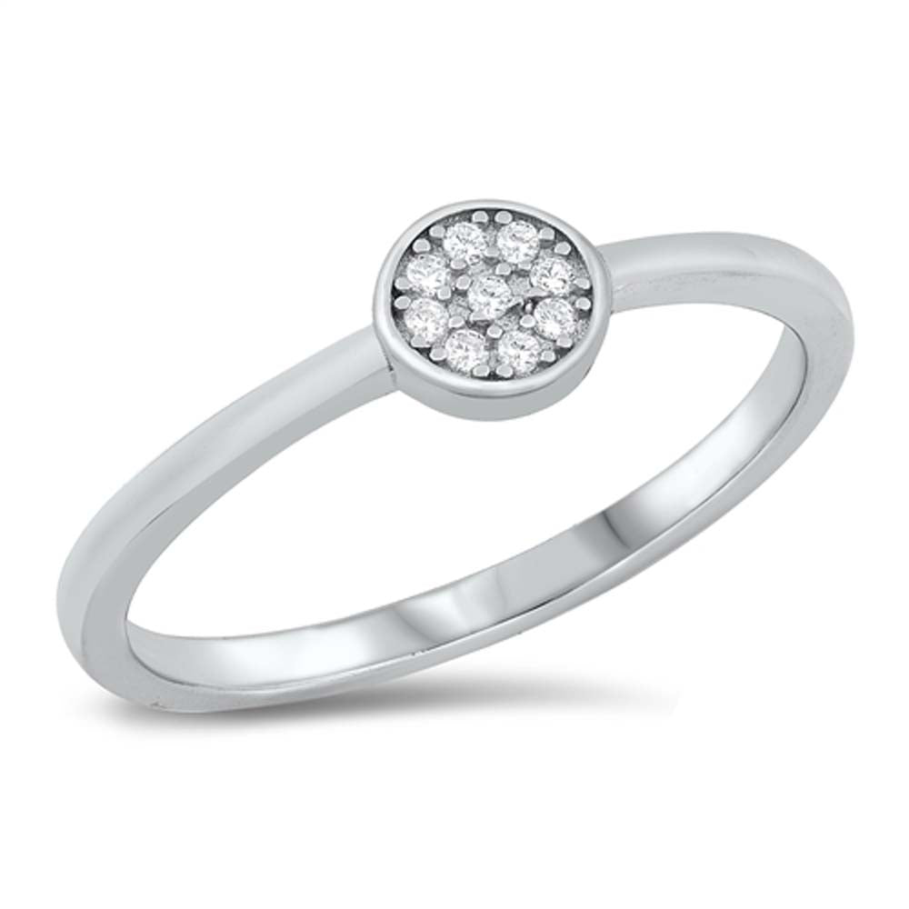 Sterling Silver Rhodium Plated Clear CZ Ring