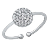 Sterling Silver Rhodium Plated Clear CZ Ring