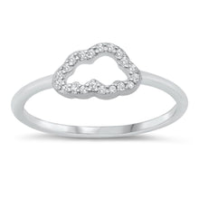 Load image into Gallery viewer, Sterling Silver Rhodium Plated Cloud Clear CZ Ring - silverdepot