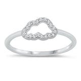 Sterling Silver Rhodium Plated Cloud Clear CZ Ring