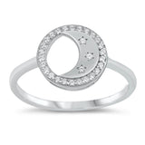 Sterling Silver Rhodium Plated Clear CZ Ring