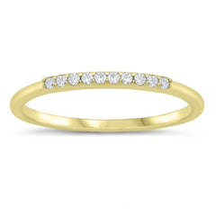 Sterling Silver Yellow Gold Plated Clear CZ Ring