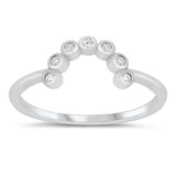 Sterling Silver Rhodium Plated Clear CZ Ring