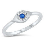 Sterling Silver Rhodium Plated Eye Clear CZ Ring