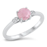 Sterling Silver Rhodium Plated Milky Pinky CZ Ring