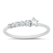 Load image into Gallery viewer, Sterling Silver Shooting Star Clear CZ Ring