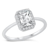 Sterling Silver 10mm Clear CZ Ring
