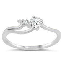 Load image into Gallery viewer, Sterling Silver 5.5mm Clear CZ Ring