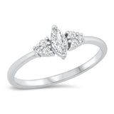 Sterling Silver 7mm Clear CZ Ring