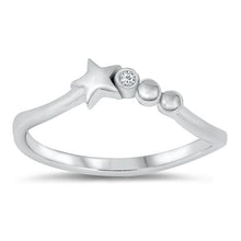 Load image into Gallery viewer, Sterling Silver Clear CZ Star Ring