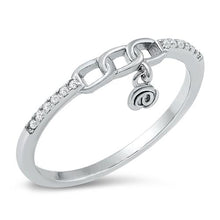 Load image into Gallery viewer, Sterling Silver Chain and Rose Clear CZ Ring