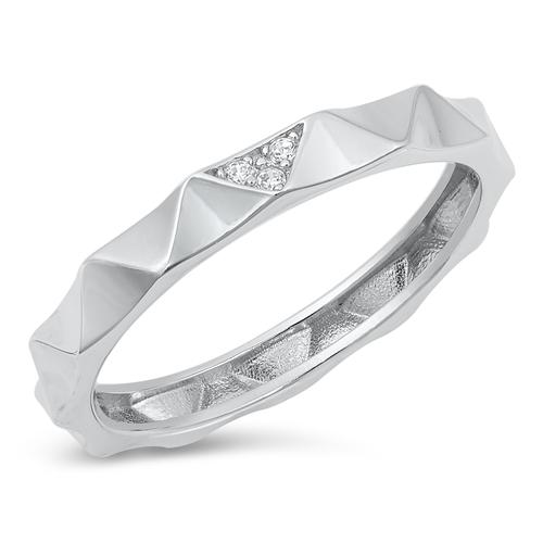 Sterling Silver 3mm Clear CZ Ring