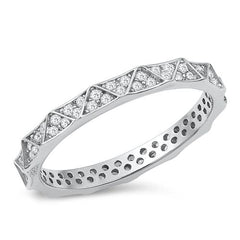 Sterling Silver Clear CZ Ring-3mm