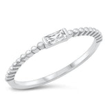 Sterling Silver Clear CZ Ring-2mm