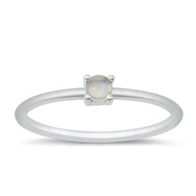Load image into Gallery viewer, Sterling Silver Rhodium Plated Genuine Moonstone Ring