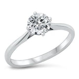 Sterling Silver Solitaire  CZ Ring